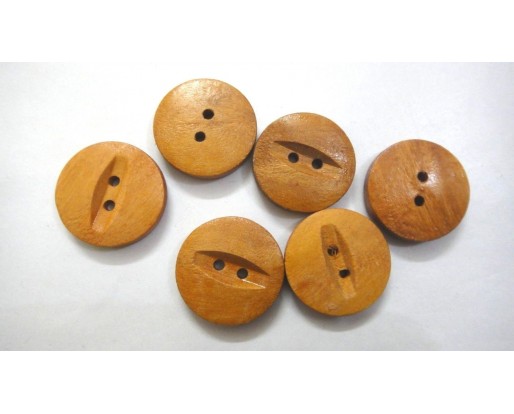 THE SLOT - 2 Hole Wood Wooden Button - Sewing Scrapbook DIY - 28 mm (1 - 1/8th") - Size Ligne 45